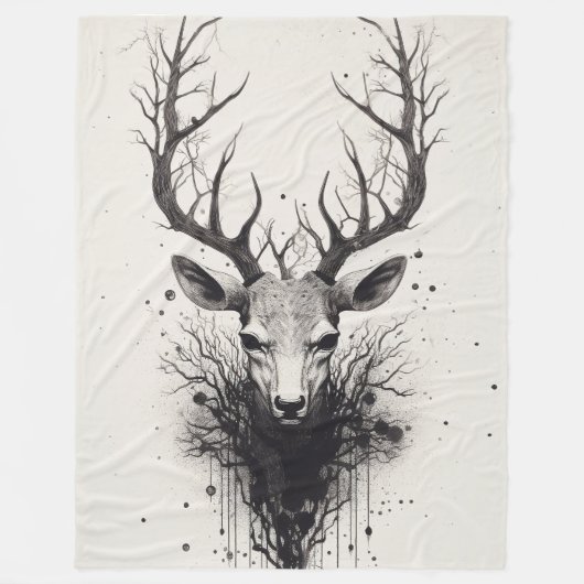 "Trofee Herten" Fleece Deken (Voorkant)