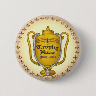 Trofee verpleegster ronde button 5,7 cm