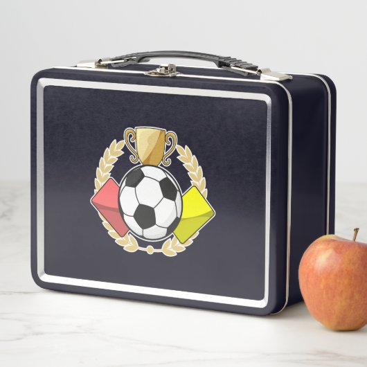 Trofee voor rode en gele voetbal (In situ)