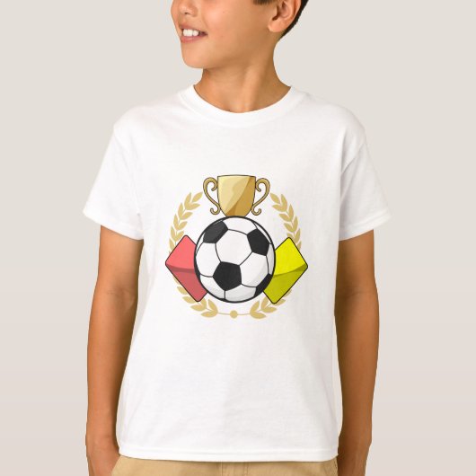 Trofee voor rode en gele voetbal t-shirt (Voorkant)