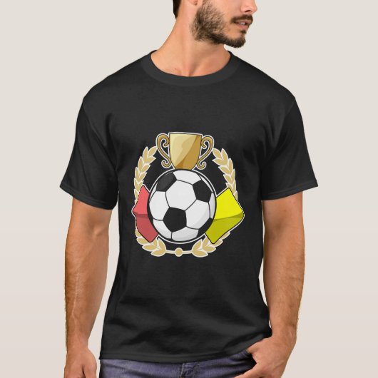 Trofee voor rode en gele voetbal t-shirt (Voorkant)
