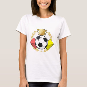 Trofee voor rode en gele voetbal t-shirt