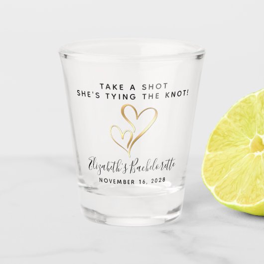 Trofee voor vrijgezellenfeest: 'Take A Shot' Shot Glas (Voorkant)