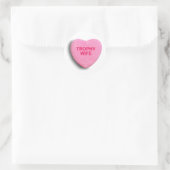 TROFEE VROUW SNOEP HART RONDE STICKER (Tas)