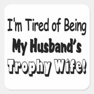 Trofee Vrouw Vierkante Sticker