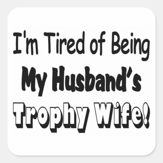 Trofee Vrouw Vierkante Sticker (Voorkant)