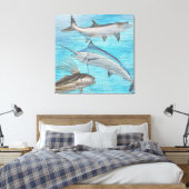 Trofee Zoutwatervis Tarpon Hanenvissen Marlin Canvas Afdruk (Insitu (Slaapkamer))