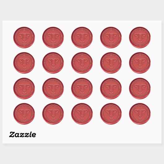 Trofeeteken Wax Seal Ronde Sticker (Vel)
