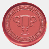 Trofeeteken Wax Seal Ronde Sticker (Voorkant)