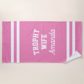 TROFEEVROUW grappige badhanddoek voor vrouwen (Voorkant)