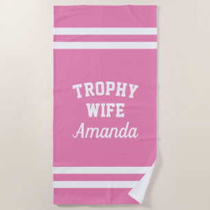 TROFEEVROUW grappige badhanddoek voor vrouwen