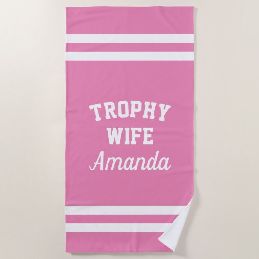 TROFEEVROUW grappige badhanddoek voor vrouwen (Voorkant)