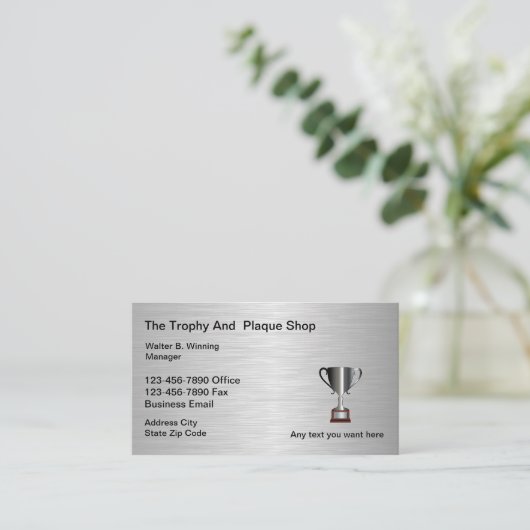 Trofie en Plaque shop Visitekaartje (Staand voorkant)