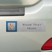 Trofie; geborsteld metaal bumpersticker (Op auto)
