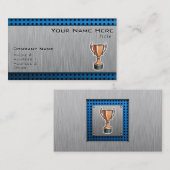 Trofie; geborsteld metaal visitekaartje (Voorkant / Achterkant)