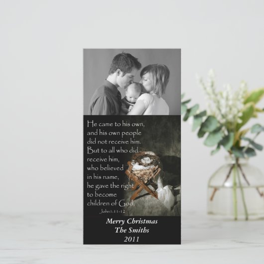 Trog en kroon van doornen… feestdagenkaart (Staand voorkant)