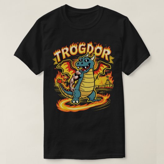 Trogdor de Burninator Dragon T-shirt (Design voorkant)