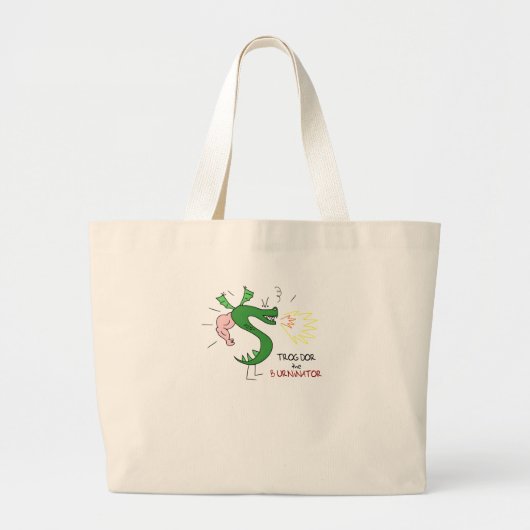 Trogdor The Burninator Grote Tote Bag (Voorkant)