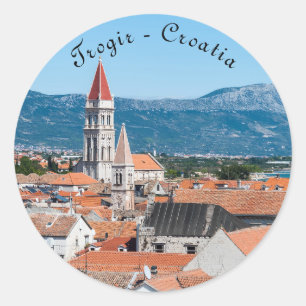 Trogir kathedraal toren - Dalmatia, Kroatië Ronde Sticker
