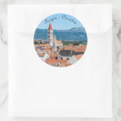 Trogir kathedraal toren - Dalmatia, Kroatië Ronde Sticker (Tas)