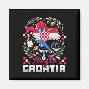 Trogir Kroatië Souvenir Kroatische Vlag Kaart  Magneet