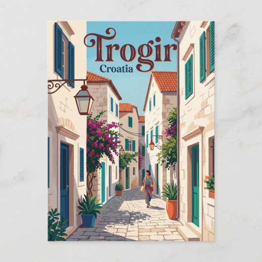 Trogir Oude Stad Steeg Kroatië Briefkaart (Voorkant)