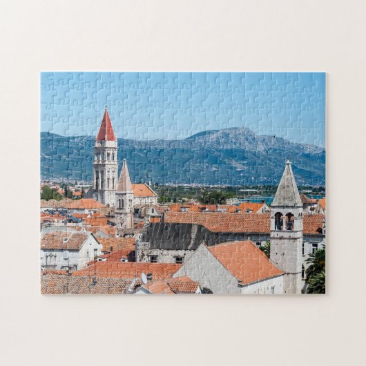 Trogir rode daken en kathedraal - Dalmatia, Kroati Legpuzzel (Horizontaal)