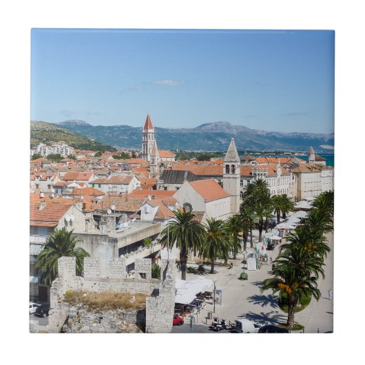 Trogir sekustt promenade - Dalmatia, Kroatië Tegeltje (Voorkant)
