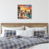 Trogir Waterfront Zonsondergang Wandelpromenade Ca Canvas Afdruk (Insitu (Slaapkamer))