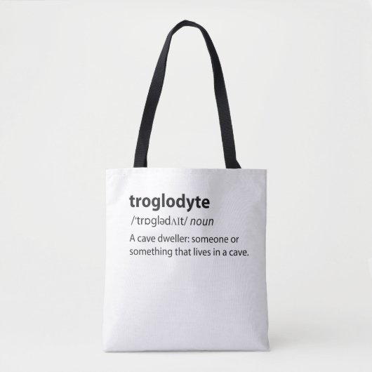 Troglodyte - Funny Cave Dweller Caver Speleology Tote Bag (Voorkant)