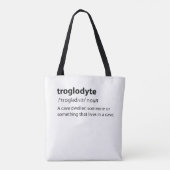 Troglodyte - Funny Cave Dweller Caver Speleology Tote Bag (Achterkant)