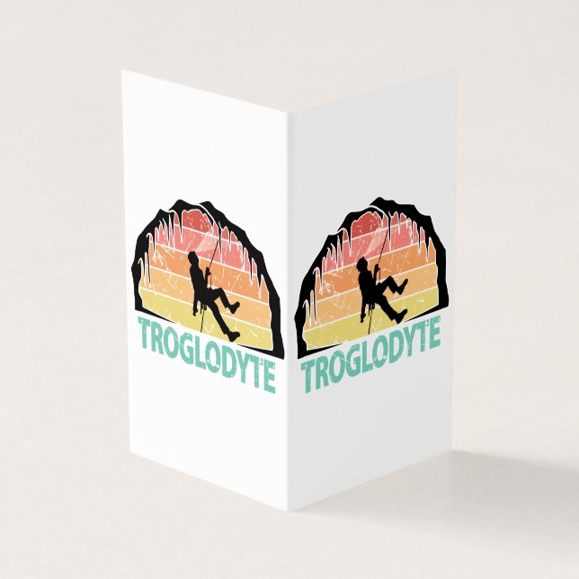 Troglodyte - Funny Caving Spelunking Speleology Kaart (Buitenkant)
