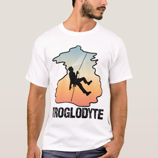 Troglodyte - Funny Caving Spelunking Speleology T-shirt (Voorkant)
