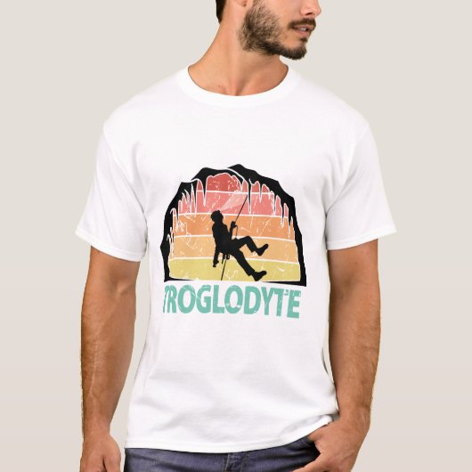 Troglodyte - Funny Caving Spelunking Speleology T-shirt (Voorkant)