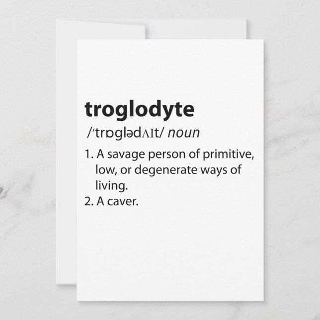 Troglodyte - Funny Definition Caving Speleology (Voorkant)
