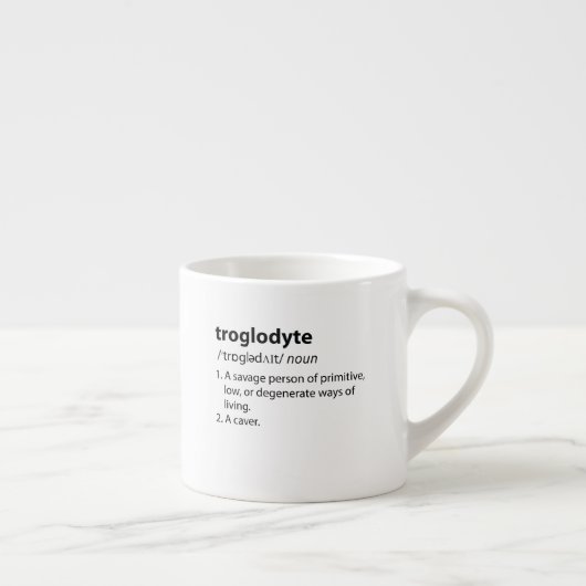 Troglodyte - Funny Definition Caving Speleology Espresso Kop (Rechts)