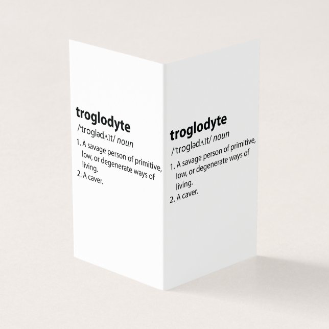 Troglodyte - Funny Definition Caving Speleology Kaart (Buitenkant)