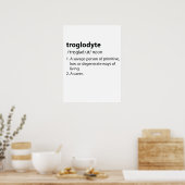Troglodyte - Funny Definition Caving Speleology Poster (Keuken)