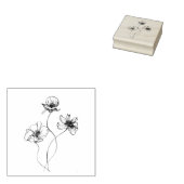 Troi van bloemen, hand getekende kunst rubberstempel (Gestempeld)