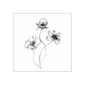 Troi van bloemen, hand getekende kunst rubberstempel (Afrduk)