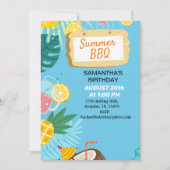 Troical Barbecue Birthday Invitation Kaart (Voorkant)