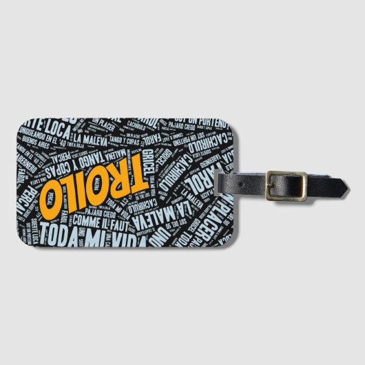 Troilo Tango Word Art Bagagelabel (Voorkant (horizontaal))