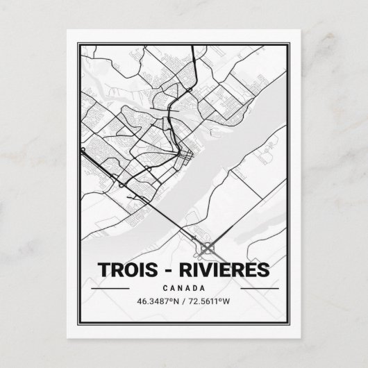 Trois Rivieres Quebec Canada Travel City Map Briefkaart (Voorkant)