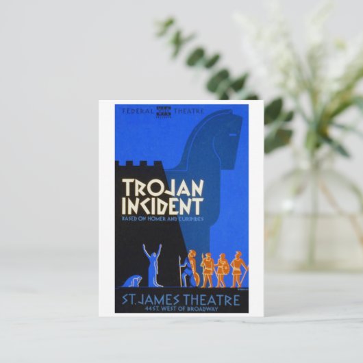 Trojaans incident briefkaart (Staand voorkant)