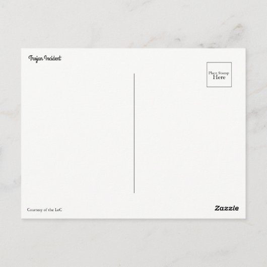 Trojaans incident briefkaart (Achterkant)