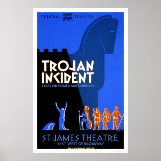 Trojaans incident Homer 1937 WPA Poster (Voorkant)