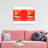 Trojaans merk Salmon Label - Red Canvas Afdruk (Insitu (Woonkamer))