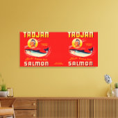 Trojaans merk Salmon Label - Red Canvas Afdruk (Insitu (Woonkamer))