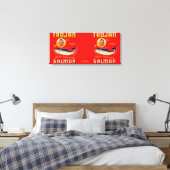 Trojaans merk Salmon Label - Red Canvas Afdruk (Insitu (Slaapkamer))