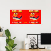 Trojaans merk Salmon Label - Red Poster (Thuiskantoor)
